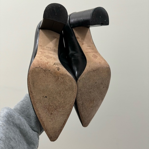 Antonio Melani Holly Black Leather Block Pump Heel 8.5 - Picture 5 of 10